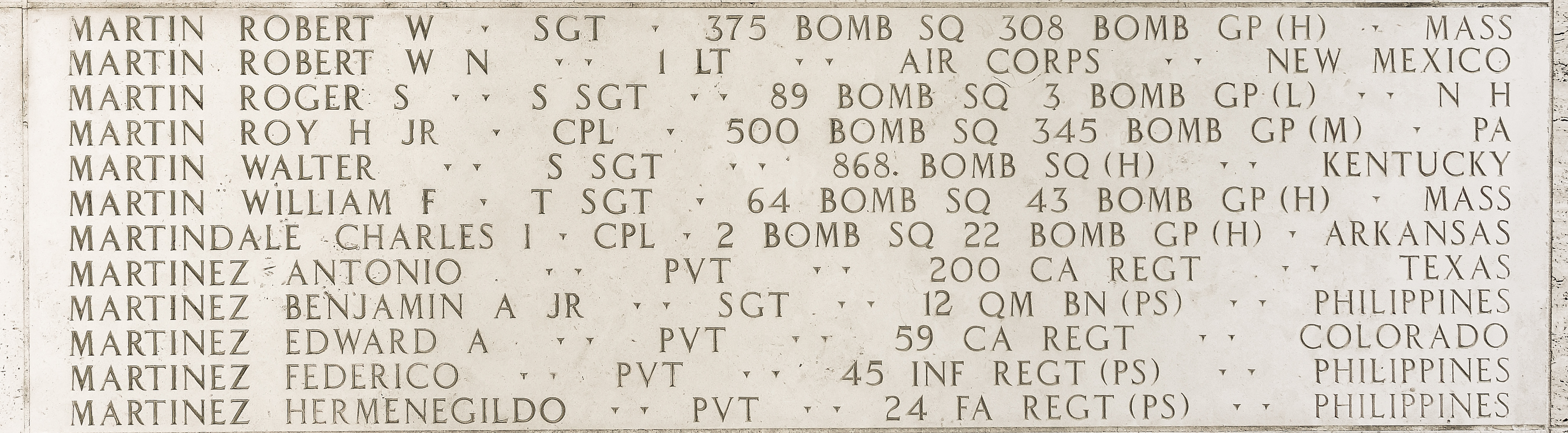 William F. Martin, Technical Sergeant